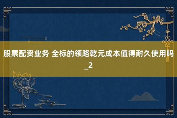 股票配资业务 全标的领路乾元成本值得耐久使用吗_2